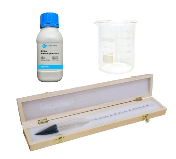 PARTICLE SIZE ANALYSIS SET WITH HYDROMETER METHOD