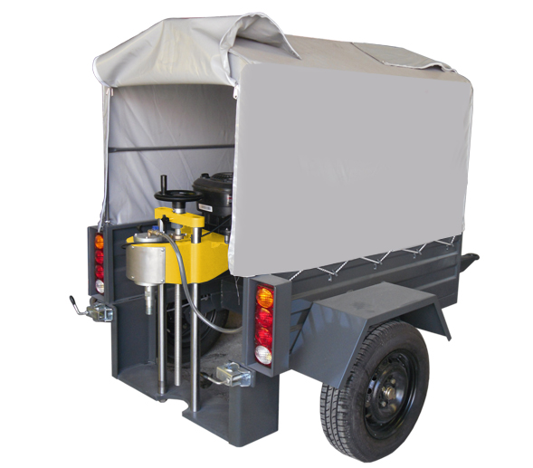 PAVEMENT CORE DRILLING MACHINE ON TRAILER
